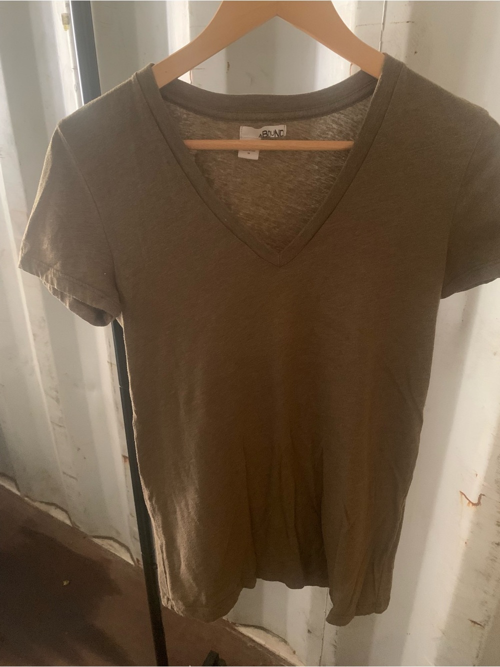 ABOUND Women's V-Neck Short Sleeve Tee in Olive